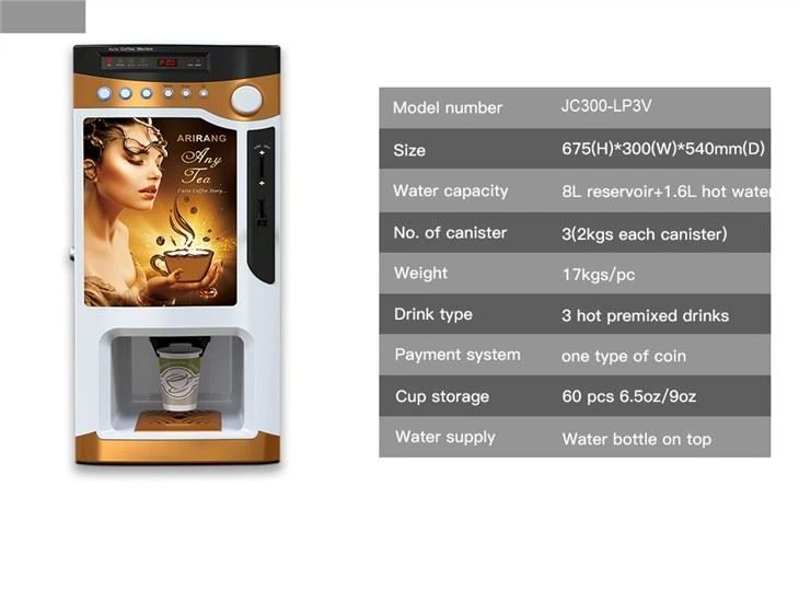 Tea coffee vending machine specification
